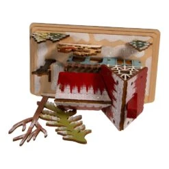 5.5" Battery Operated LED Light-Up Christmas House With Santa -Fancy Decor House Shop jel0989 04