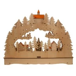 18.5" Wooden LED Light-Up Musical/Motion Christmas Village -Fancy Decor House Shop jel0995 02