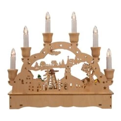 10.25" Wooden LED Light-Up Musical/Motion Christmas Village -Fancy Decor House Shop jel0996 02