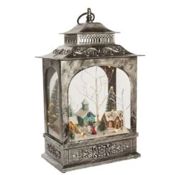 Battery-Operated LED Musical Christmas Village Lantern