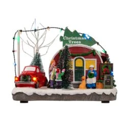 Battery Operated Lighted "Christmas Trees" Village Shop -Fancy Decor House Shop jel1319 02
