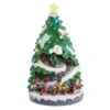 15.7" Battery Operated Lighted Musical Christmas Tree With Moving Train -Fancy Decor House Shop jel1320