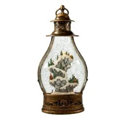 15" Battery Operated LED Christmas Village Water Lantern -Fancy Decor House Shop jel2004 02