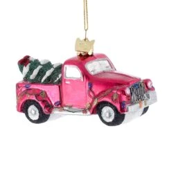 Noble Gems™ Truck With Christmas Tree Glass Ornament