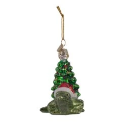 Noble Gems™ Glass Alligator With Christmas Tree