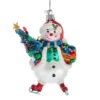 Noble Gems™ Snowman With Christmas Tree Glass Ornament -Fancy Decor House Shop nb1408