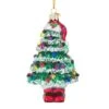 Noble Gems™ Christmas Tree With Santa Hat And Boots Glass Ornament -Fancy Decor House Shop nb1423