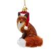 Noble Gems™ Christmas Fox Glass Ornament