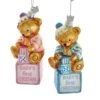 Noble Gems™ Glass "Baby's First Christmas" Baby Bear Ornaments, 2 Assorted -Fancy Decor House Shop nb1675