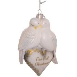 Noble Gems™ Glass "Our First Christmas" Doves Ornament