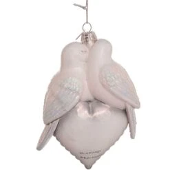 Noble Gems™ Glass "Our First Christmas" Doves Ornament -Fancy Decor House Shop nbx0025 03