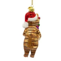 Noble Gems™ Glass Cat With Christmas Gifts Ornament -Fancy Decor House Shop nbx0056 02
