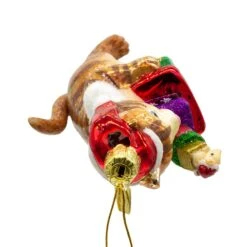 Noble Gems™ Glass Cat With Christmas Gifts Ornament -Fancy Decor House Shop nbx0056 04