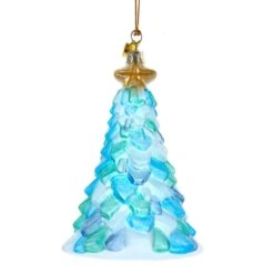 Noble Gems™ Glass Sea Glass Christmas Tree Ornament