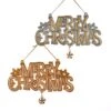 Ombré Gold And Silver "Merry Christmas" Ornaments, 2 Assorted