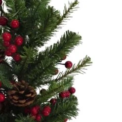 18" Un-Lit PVC Christmas Tree With Berries And Pinecones -Fancy Decor House Shop tr0612 02