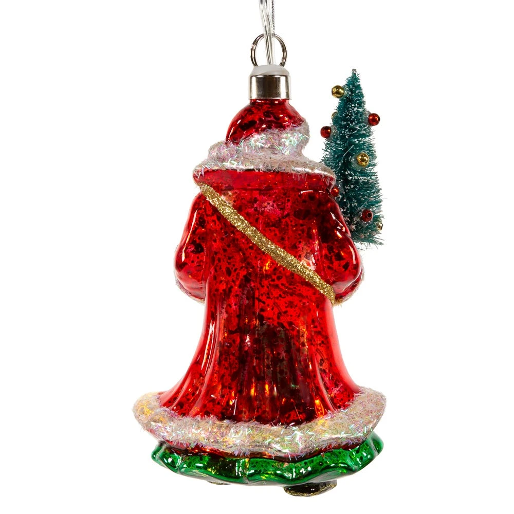 Glass USB Warm White LED Santa With Christmas Tree Ornament 4 Glass USB Warm White LED Santa With Christmas Tree Ornament - Image 3