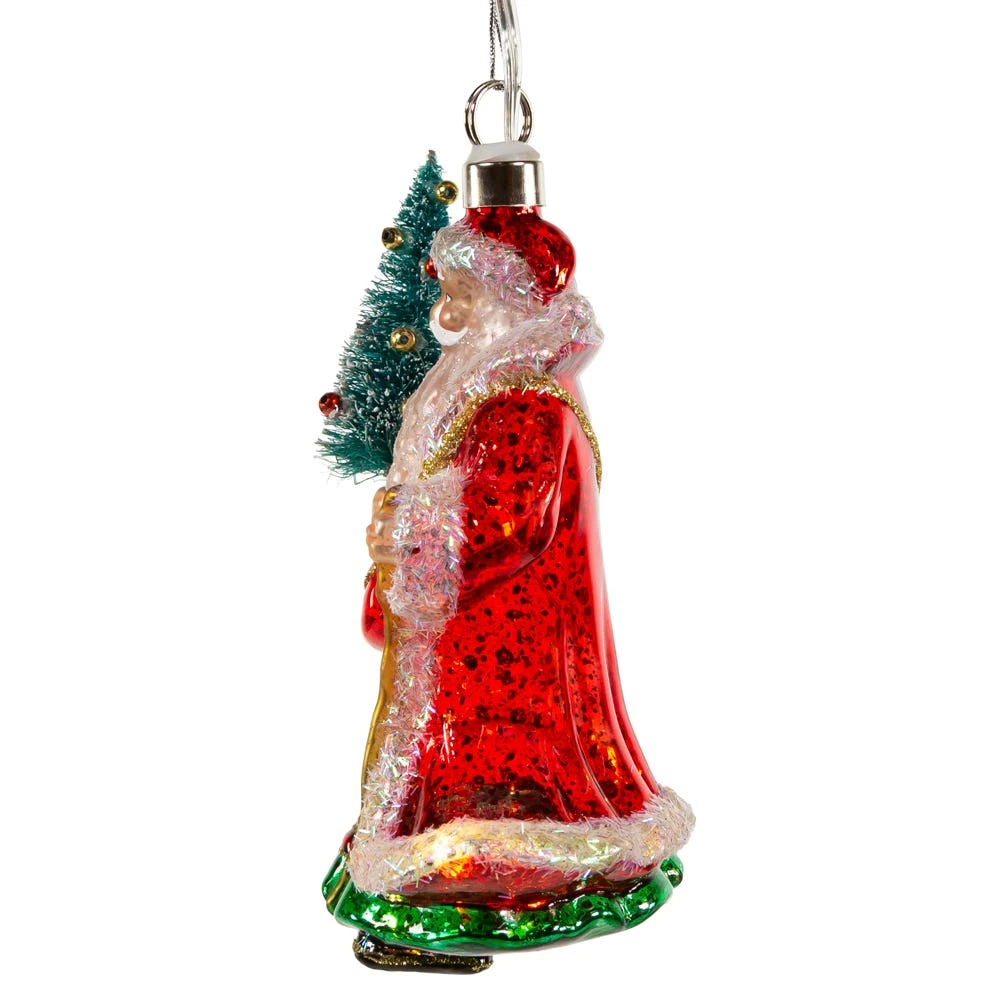 Glass USB Warm White LED Santa With Christmas Tree Ornament 5 Glass USB Warm White LED Santa With Christmas Tree Ornament - Image 4