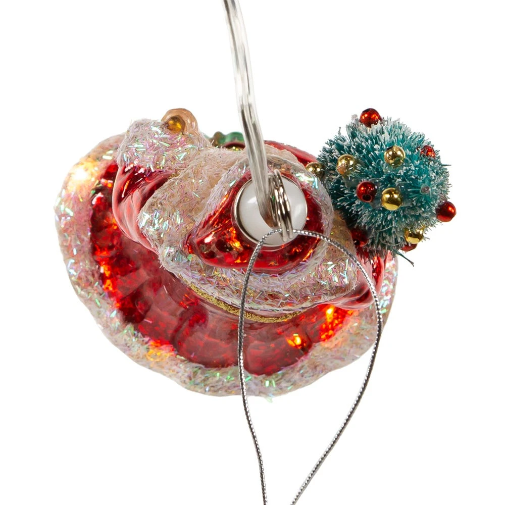 Glass USB Warm White LED Santa With Christmas Tree Ornament 6 Glass USB Warm White LED Santa With Christmas Tree Ornament - Image 5