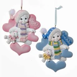 "Baby's 1st Christmas" Snowman Ornaments For Personalization
